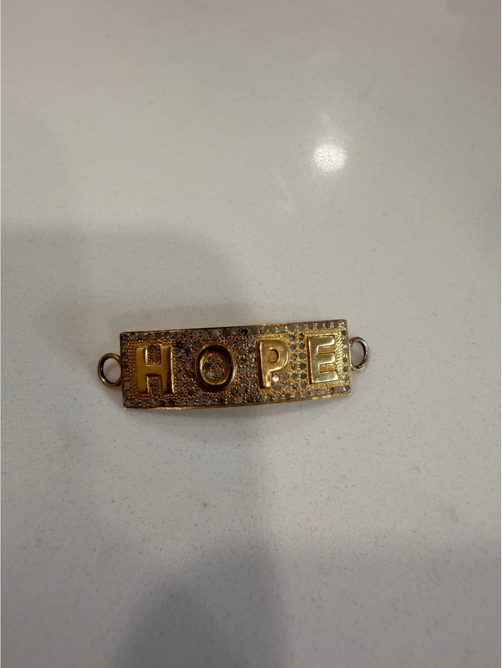 Gold Tone 'HOPE' Charm Bracelet Link